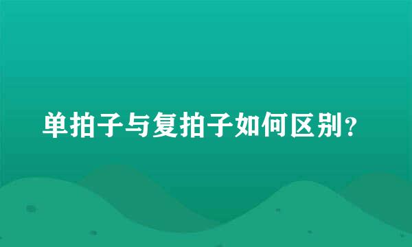 单拍子与复拍子如何区别？