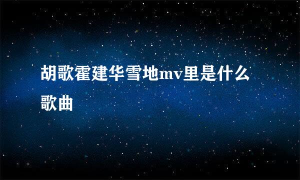 胡歌霍建华雪地mv里是什么歌曲