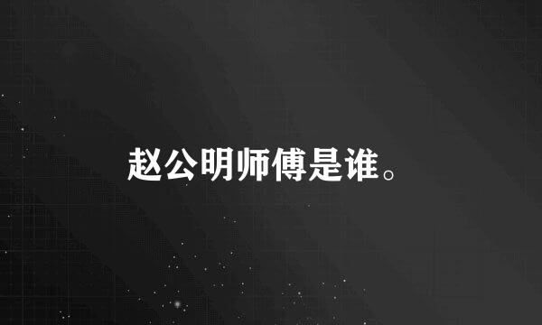 赵公明师傅是谁。