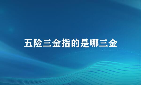 五险三金指的是哪三金