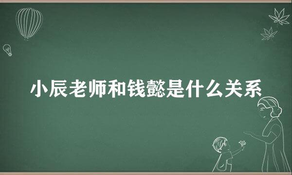 小辰老师和钱懿是什么关系