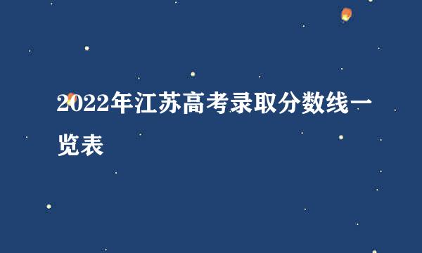 2022年江苏高考录取分数线一览表