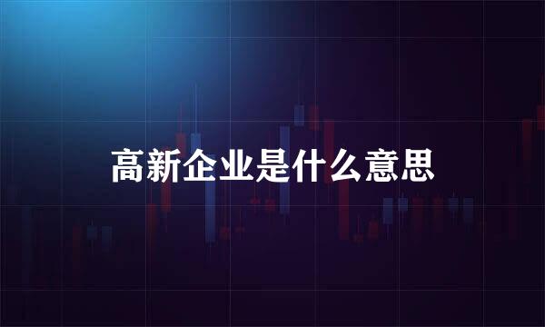 高新企业是什么意思