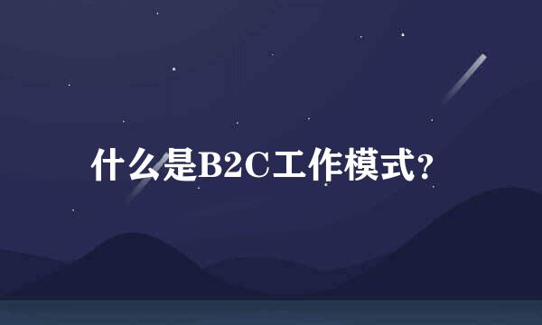 什么是B2C工作模式？