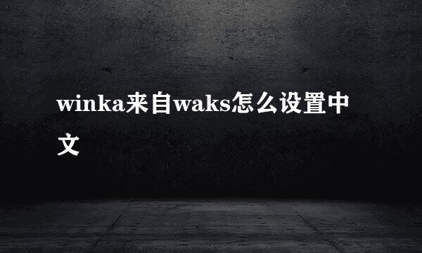 winka来自waks怎么设置中文