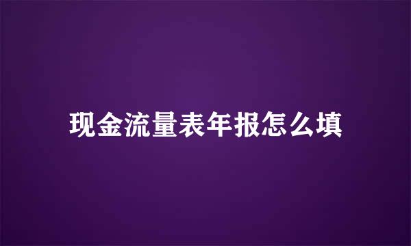 现金流量表年报怎么填