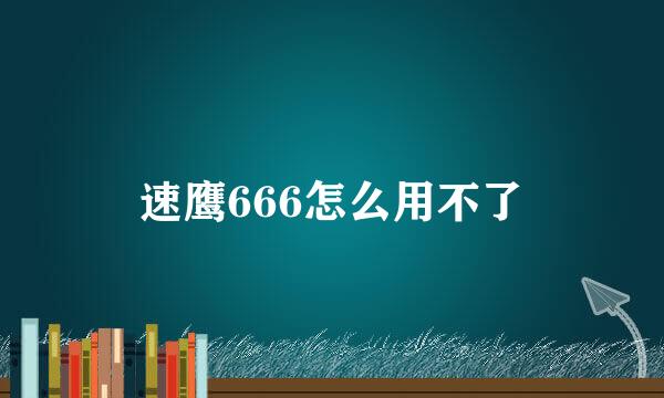 速鹰666怎么用不了