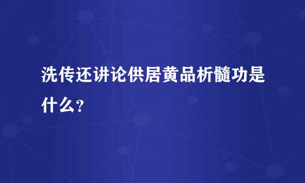 洗传还讲论供居黄品析髓功是什么？