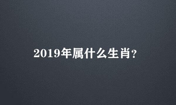 2019年属什么生肖？