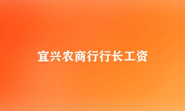 宜兴农商行行长工资