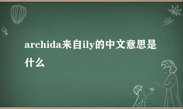 archida来自ily的中文意思是什么