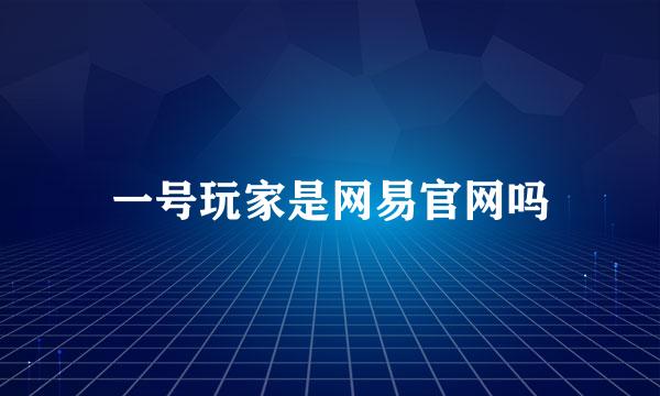 一号玩家是网易官网吗