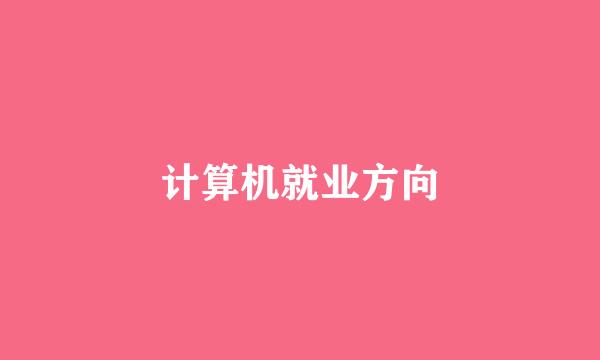 计算机就业方向