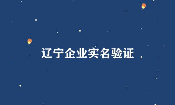 辽宁企业实名验证