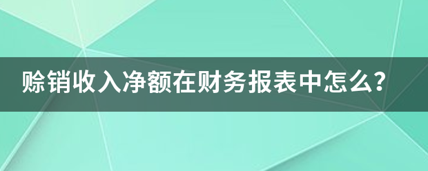 赊销收入净额雨式帮验误受在财务报表中怎么？