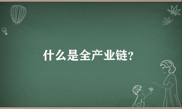 什么是全产业链？