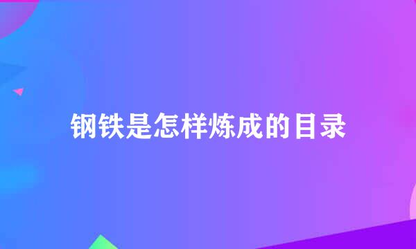 钢铁是怎样炼成的目录