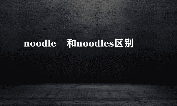 noodle 和noodles区别