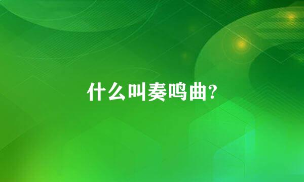 什么叫奏鸣曲?