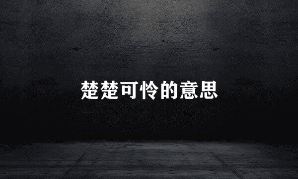 楚楚可怜的意思