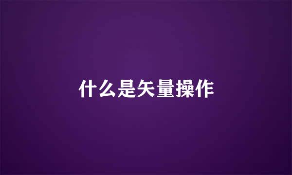 什么是矢量操作