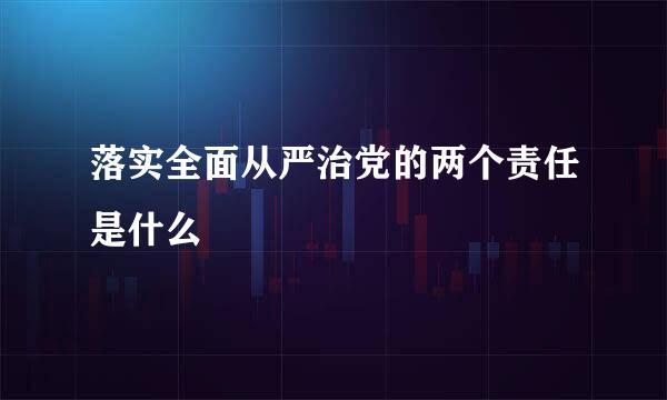 落实全面从严治党的两个责任是什么