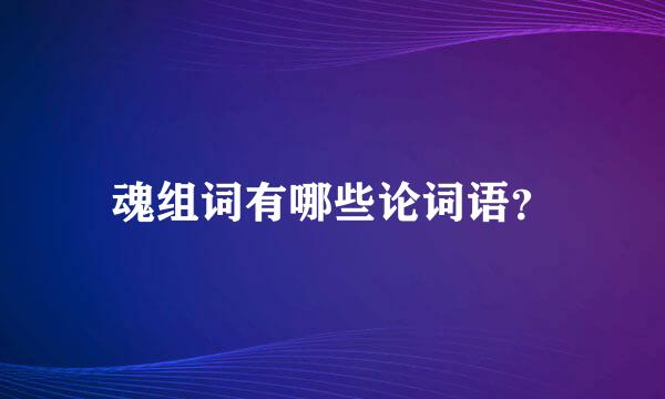 魂组词有哪些论词语？