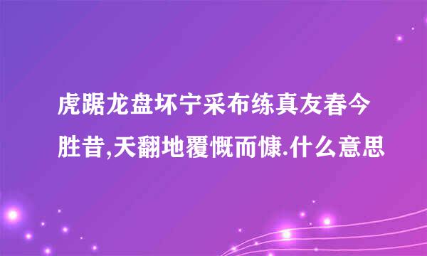 虎踞龙盘坏宁采布练真友春今胜昔,天翻地覆慨而慷.什么意思