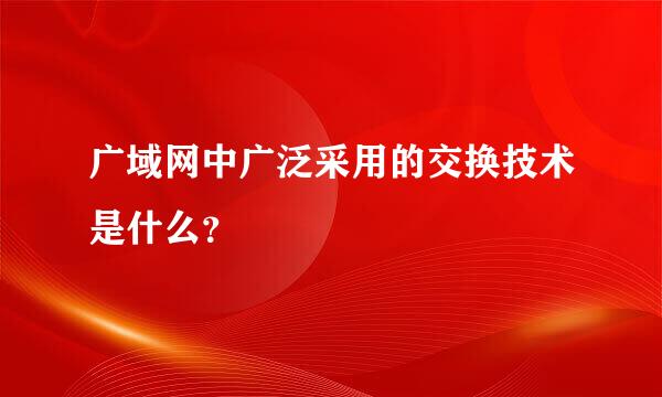 广域网中广泛采用的交换技术是什么？