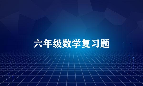 六年级数学复习题