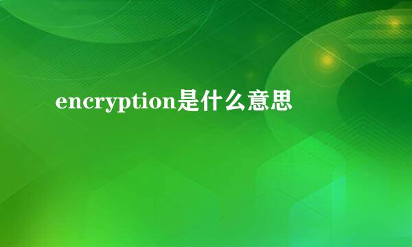 encryption是什么意思