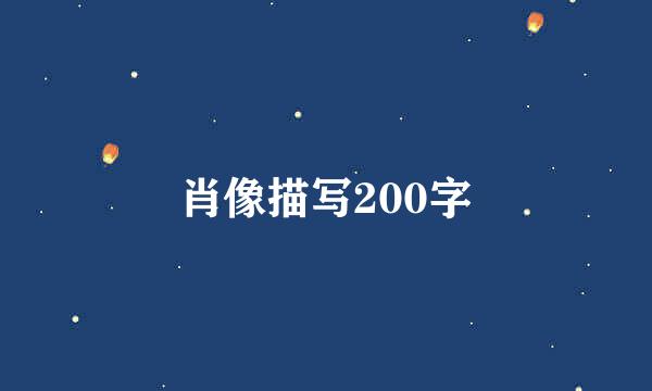 肖像描写200字