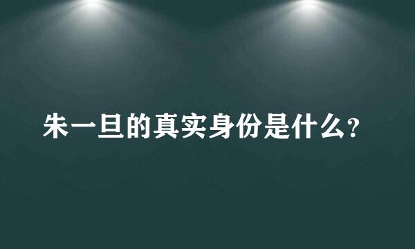 朱一旦的真实身份是什么？