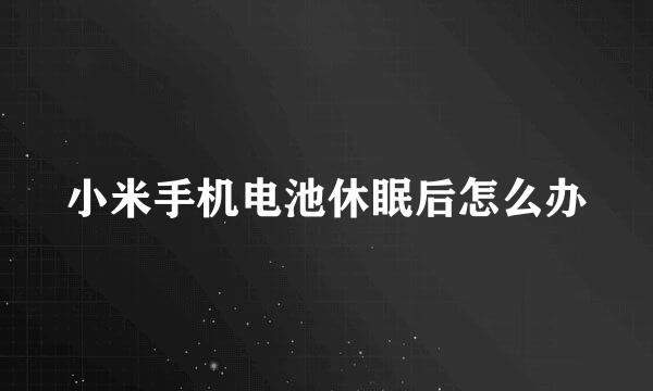 小米手机电池休眠后怎么办