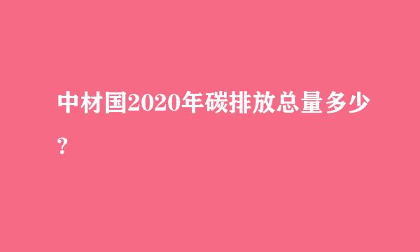 中材国2020年碳排放总量多少？