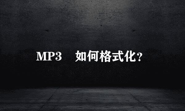 MP3 如何格式化？