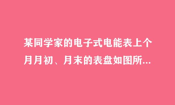 某同学家的电子式电能表上个月月初、月末的表盘如图所示，下列说法正确的是（  ）A．该电能表的指示灯