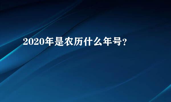 2020年是农历什么年号？