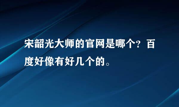 宋韶光大师的官网是哪个？百度好像有好几个的。