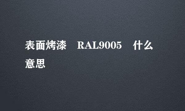 表面烤漆 RAL9005 什么意思