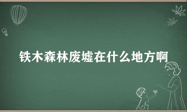 铁木森林废墟在什么地方啊