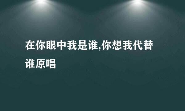 在你眼中我是谁,你想我代替谁原唱