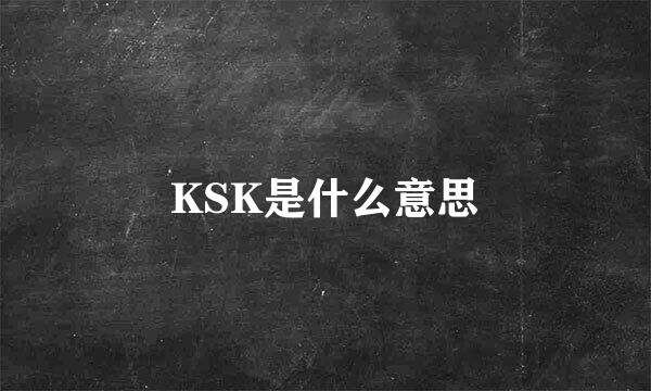 KSK是什么意思