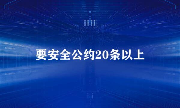 要安全公约20条以上