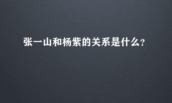 张一山和杨紫的关系是什么？