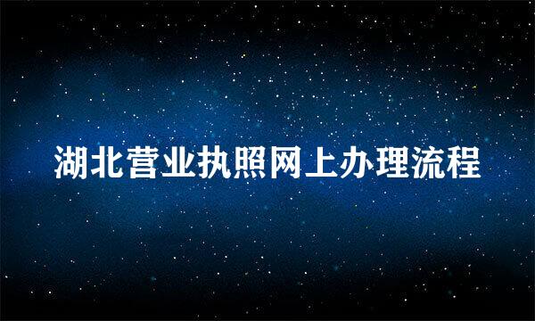 湖北营业执照网上办理流程