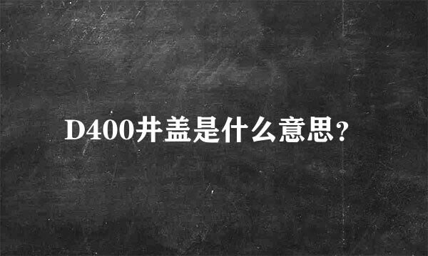 D400井盖是什么意思？