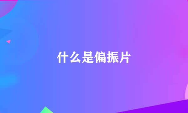 什么是偏振片