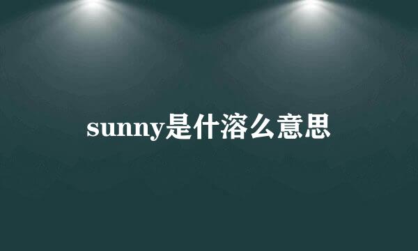 sunny是什溶么意思