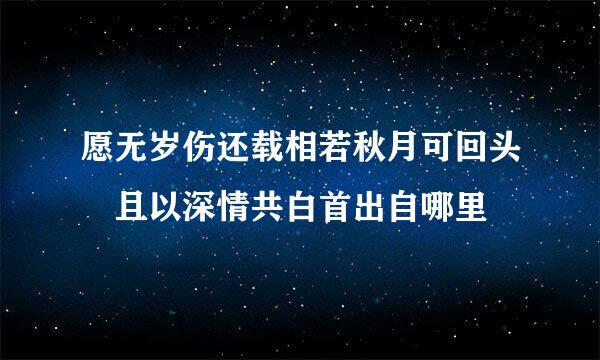 愿无岁伤还载相若秋月可回头 且以深情共白首出自哪里